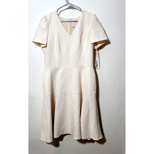 Gal Meets Glam Dress Sz 12 Ivory Midi Classic Modest Femme Romantic Chic Retro